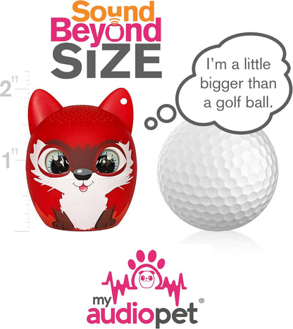 TWS Mini Bluetooth Animal Wireless Speaker for Kids of All Ages - True Wireless Stereo – Pair with Another TWS Pet for Powerful Rich Room-Filling Sound (Fox Rocks)